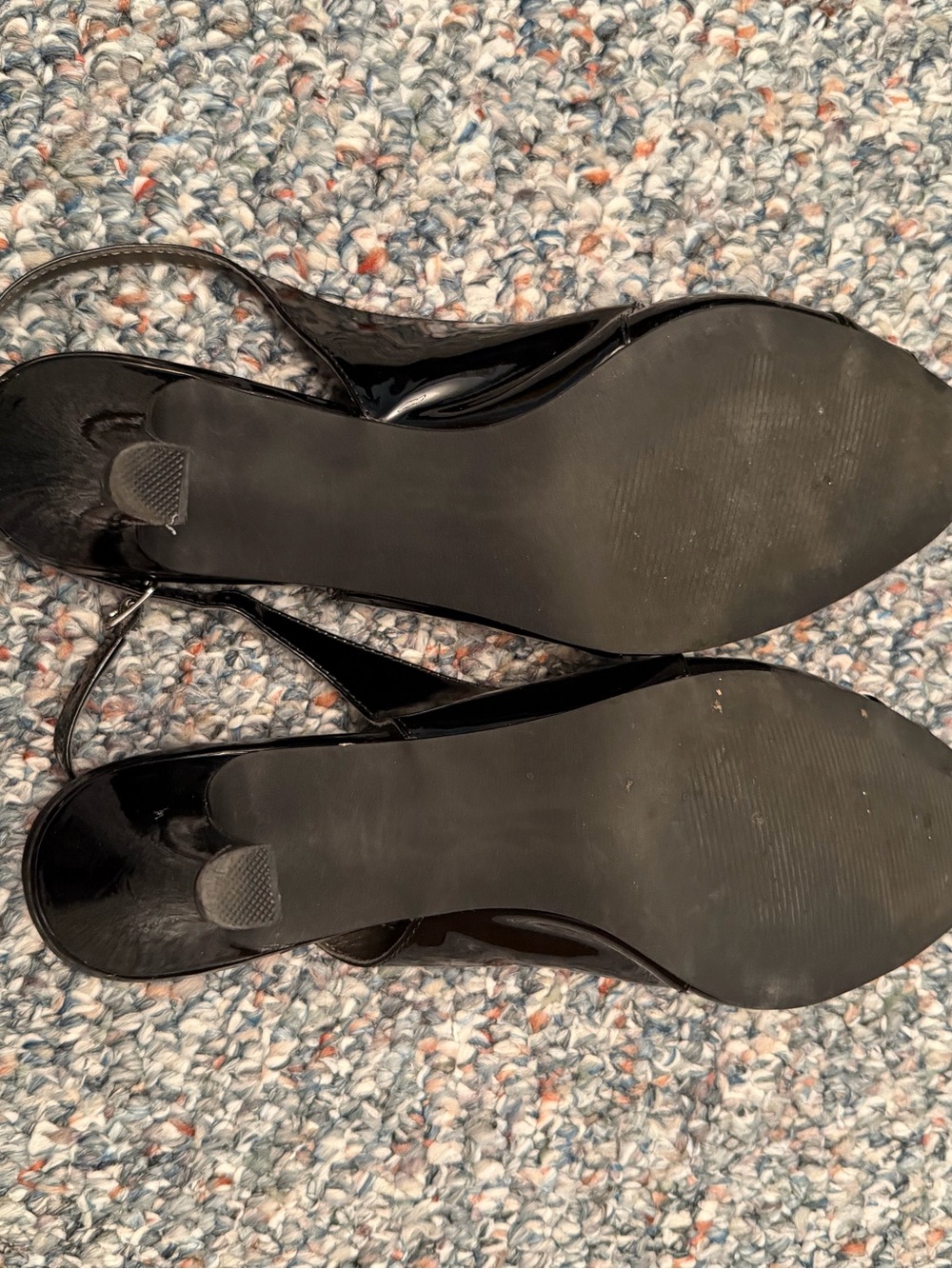 Women’s size 12 heels 3” heel black strappy - Picture 5 of 5